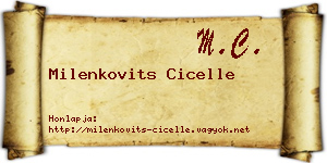 Milenkovits Cicelle névjegykártya